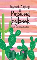 Internet address and Password log book with A to Z alphabetical tabs