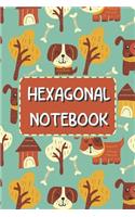 Hexagonal Notebook: Hexagonal Graph Paper Composition Notebook For Organic Chemistry and Biochemistry - Small Hexagons - Dog Pattern - Journal to Write In Ideas (1/4, 6