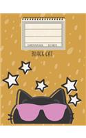 Black Cat Composition Notebook: Composition book - Wide Ruled - College Ruled: - Blank Lined Exercise Book - Back To School Gift, Teens, Notebook journal, for cats lovers