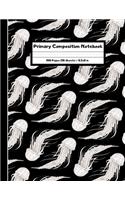 Primary Composition Notebook: Cute Pink Jellyfish Design on 100 Dotted Midline Pages in 8.5"x11" with Handwriting Practice and Picture Space for Kids, Preschoolers and Homeschool