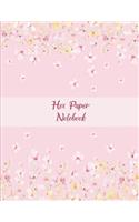 Hex Paper Notebook: Pink Color Floral Design, 1/4 inch Hexagons Graph Paper Notebooks Large Print 8.5" x 11" Game Boards Paper, Math Activities and Coloring Patterns