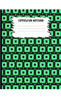 Mod Green Squares Composition Notebook