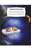 Composition Book - Cat Napping in Space: College Ruled 108 pg (7.44 x 9.69) Fun Notebook gift for women, Journal for girls, boys, kids, school, students, teachers, Home & Office