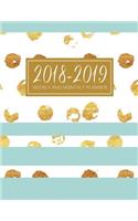 2018 - 2019 Weekly and Monthly Planner: August 2018 - December 2019 Calendar Organizer Planner Gold Foil Design Cover