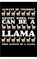 Always Be Yourself Except When You Can Be a Llama Then Always Be a Llama: Blank Lined Journal to Write in - Ruled Writing Notebook