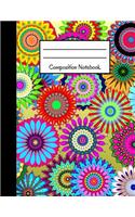 Composition Notebook: 120 Page, Multicolor Geometric Modern Design, Large School Notebook