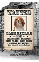 Beagle Dog Wanted Poster: Classic Style Blank Cookbook Recipes & Notes Featuring 120 Pages 6x9