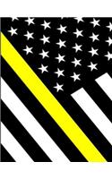 Thin Yellow Line Sketchbook: Thin Yellow Line Sketch Book, Dispatcher Sketchbook, 911 Dispatcher Drawing Book, Thin Yellow Line Notebook, 8.5 X 11 Sketch Paper with 120 Pages