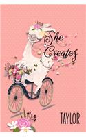 Taylor: She Creates: Personalized Dotted Journal