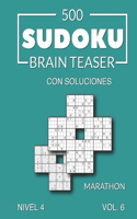 500 Sudoku Brain Teaser Marathon con soluciones Nivel 4 Vol. 6