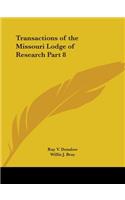 Transactions of the Missouri Lodge of Research Part 8