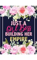 Just A Girl Boss Building Her Empire: Beautiful Floral Dark Blue Motivational Quote Mid Year Planner July 2019 to June 2020 12 Month Daily Planners/Calendars Elegant Design Planner with 