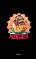 Notizbuch: Kariert A5 Faultier Sloth Kaffee Wortspiel Lustige Sprüche Geschenke Journal & Planer Kaffeetasse Tierfreund