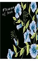 Flower of love notebook: Beautiful Notebook with blue flowers for Girls