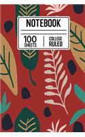 Notebook 100 Sheets College Ruled