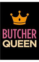 Butcher Queen: Blank Lined Novelty Office Humor Themed Notebook to Write In: With a Versatile and Practical Wide Rule Interior: Pink and Orange Cover