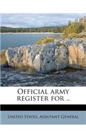 Official Army Register for ..: (English)