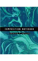 Composition Notebook: Turquoise Marble Notebook (8.5x11 Inches Large)