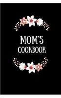 Mom's Cookbook: Black, Blank Recipe Journal, 6x9 in.