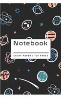 Notebook: Cute Alien Galaxy Gifts for Kids: Story Paper Notebook.