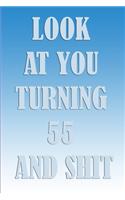 LooK AT YoU TurnninG 55 AnD ShiT: Birthday Gift For Man/Women/Family Member/Students/ Freinds. Lined NoteBook 120pages, 6x9, Soft Cover, Matte Finish