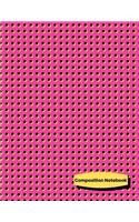 Composition Notebook: 80s 90s Retro Themed College Ruled Composition Notebook - Large (8.5" x 11") 120 pages - Pink with Black Dots Cover