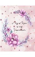 My Mom Is My Inspiration: Monthly Weekly Planner Blank Lined Calendar Agenda Best Gifts for Mom From Daughter Birthday Christmas Mother's Day Family Present