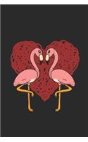 Flamingo Heart: Flamingos Notebook, Graph Paper (6" x 9" - 120 pages) Animal Themed Notebook for Daily Journal, Diary, and Gift