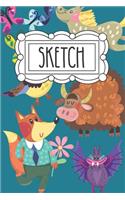 Sketch: 120 Page 6"x9" Sketchbook for Art - Doodling and Drawing - Notebook for Little Girls - Teens and Tween Girls - Gift for Little Girl