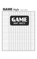 Game Night Sheets: Game Night Score Board