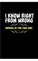 I Know Right From Wrong. Wrong Is The Fun One: Hangman Puzzles - Mini Game - Clever Kids - 110 Lined Pages - 6 X 9 In - 15.24 X 22.86 Cm - Single Player - Funny Great Gift