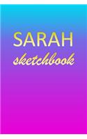 Sarah: Sketchbook - Blank Imaginative Sketch Book Paper - Pink Blue Gold Custom Letter S Personalized Cover - Teach & Practice Drawing for Experienced & As