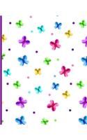 Dazzle The Skies With Colour: Illustrated Motivational Journal, 148 Lined Pages Plus Goal Dedication, Daily Notebook, Journal, Diary, Multi-Coloured Butterflies (Large, 8 x 10 in(18 Butterfly Journals)