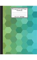 Hexagonal Graph Paper Notebook. 8.5" x 11". 120 Pages: Green Blue Hexagons Background Pattern Cover. 1/2 Inch Hexagons. Organic Chemistry Hexagon Paper, Quilting Design Paper, Creative Crafts, Honeycomb 