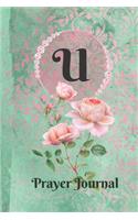 Letter U Personalized Monogram Praise and Worship Prayer Journal