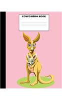 Kangaroo Composition Book: Kangaroo Composition Notebook. 132 Pages Wide Ruled 7.5x9.25. Kangaroo Notebook