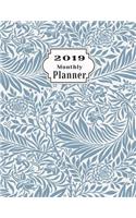 2019 Monthly Planner: Schedule Beautiful Organizer Stylish Floral Background Monthly and Weekly Calendar to Do List Top Goal and Focus(106 Planner 2019)