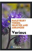 Haileybury Verses; selected and arranged