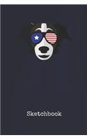 Sketchbook: Border Collier USA Blank Writing Journal Patriotic Stars & Stripes Red White & Blue Cover Daily Diaries for Journalists & Writers Note Taking Write 