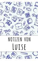 Notizen von Luise: Kariertes Notizbuch mit 5x5 Karomuster für deinen personalisierten Vornamen