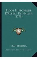 Eloge Historique D'Albert De Haller (1778)