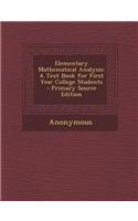 Elementary Mathematical Analysis