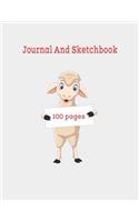 Journal and Sketchbook: Journal and Notebook for Girls - Composition Size (5"x8") x 11" With Lined and Blank Pages, Perfect for Journal, Doodling, Sketching and Notes