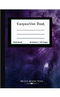 Composition Book: Purple Cosmos Astronomy Space Constellation Planets School Composition Notebook Journal Diary Wide-Ruled