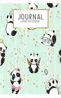 Journal Lined Notebook: Panda Bear Coolness - Blank Lined Journal - Gratitude Journal - 6" x 9" 100 Pg -Motivational Quotes - Self-Care - Diary - Gift