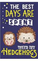 The Best Days Are Spent With My Hedgehogs: Cute Novelty Hedgehog Gifts for Girls & Women... Lined Notebook or Journal