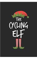 Funny Cycling Elf Christmas Notebook Gift