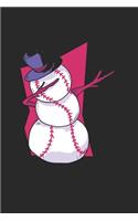 Christmas dabbing Baseball Snowman Notebook