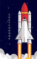 Sketchbook: Hand drawn rocket taking off background: 120 pages of 8" x 10" Blank Paper for Drawing, Doodling or Sketching (Sketchbooks)