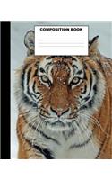 Tiger Composition Book: Cool Tiger Composition Notebook. 132 Pages Wide Ruled 7.5x9.25"